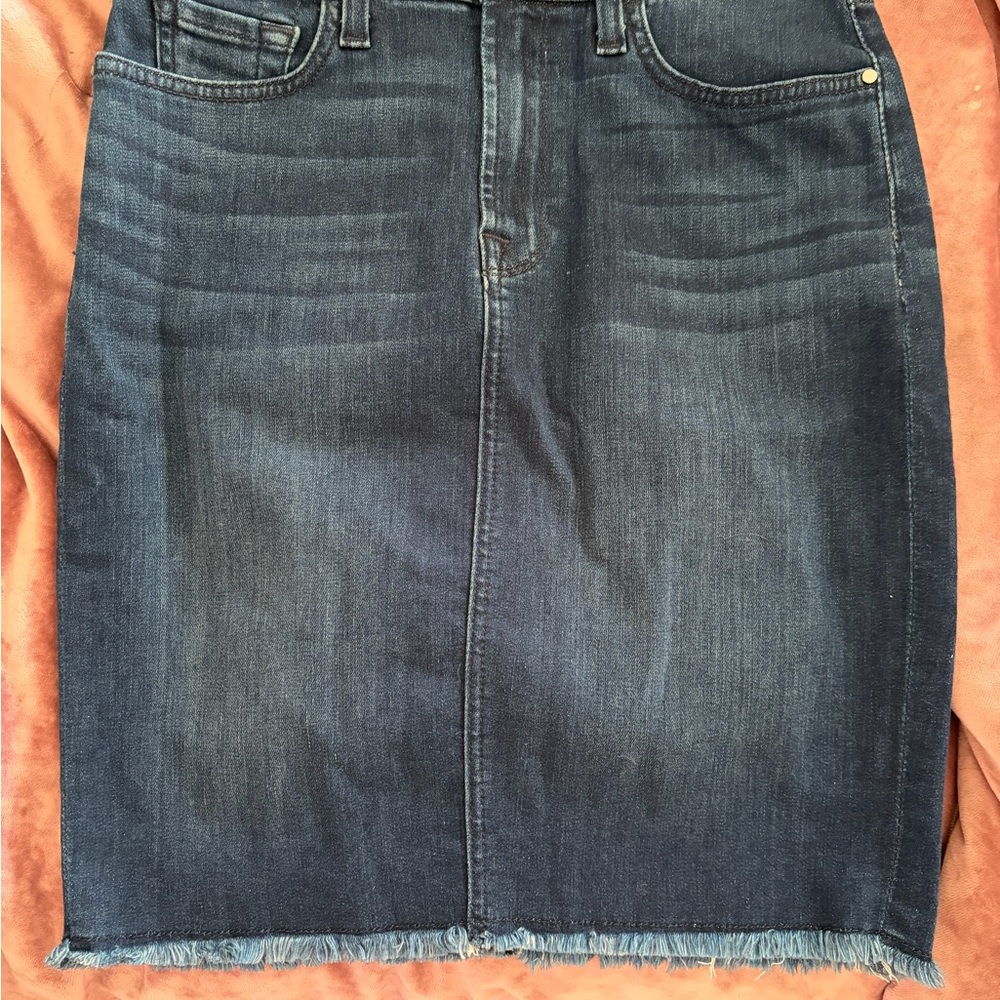New Jen 7 Dark Blue Denim Pencil Skirt - Women's